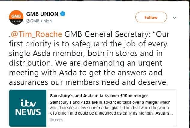 General secretary of the GMB union, Tim Roache said their first priority was to safeguard jobs for staff members