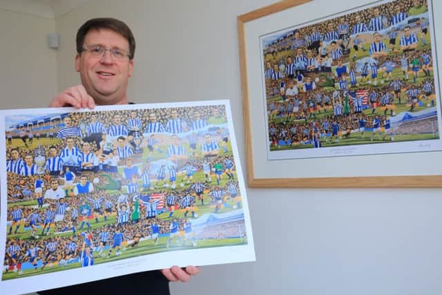 Alan Rolfe with his print. Picture: Chris Etchells.