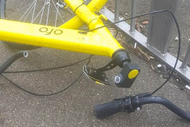 The bikes have been badly vandalised.