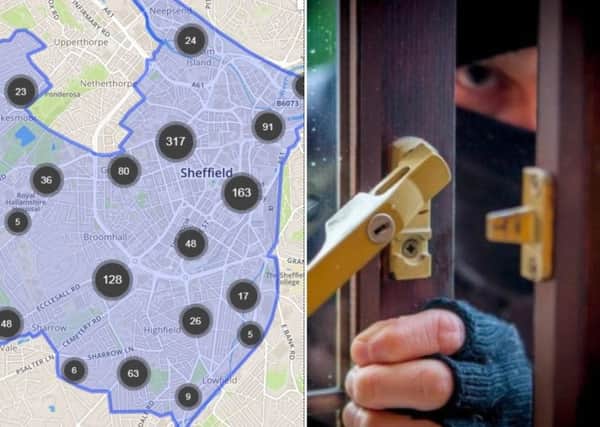 Hundreds of burglaries were reported across Sheffield in February