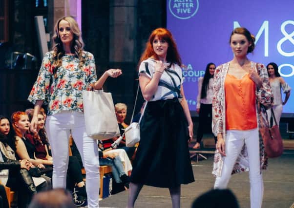 Models on the catwalk at a Style Sheffield event, organised by Sheffield BID