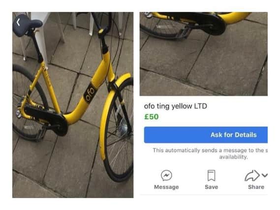 Ofo bikes for sale on Facebook - Credit: @dannycapewell