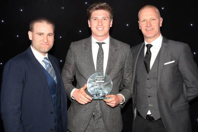 Sheffield wednesday Player of the Year Adam Reach with Dom Howson and Lee Bullen at the Star Football Awards. Photo by Glenn Ashley.