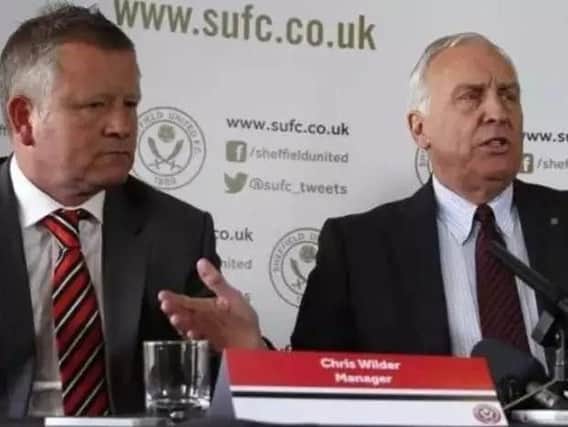 Chris Wilder with United co-chairman Kevin McCabe