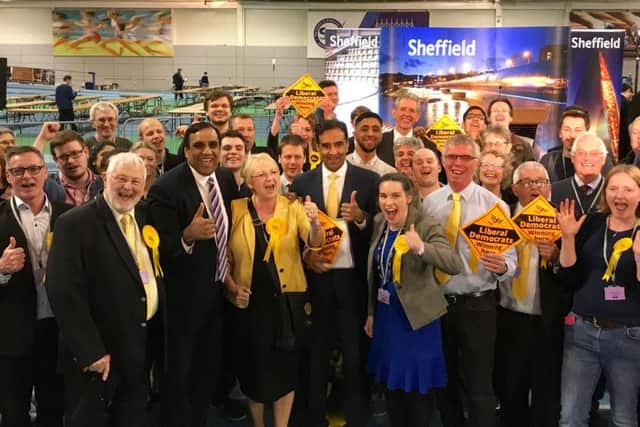 Sheffield Liberal Democrats celebrating after election success