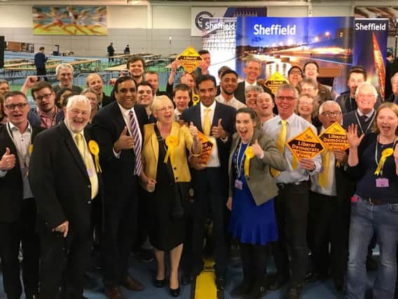 Sheffield Liberal Democrats celebrating after election success