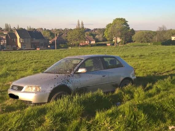 The car was left in a field in Parson Cross.