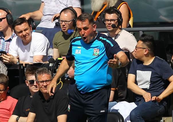 Picture by Gareth Williams/AHPIX.com; Football; Sky Bet League Two; Barnet v Chesterfield FC; 05/05/2018 KO 15:00; The Hive Stadium; copyright picture; Howard Roe/AHPIX.com; Barnet boss Martin Allen feeling the pressure of the occasion