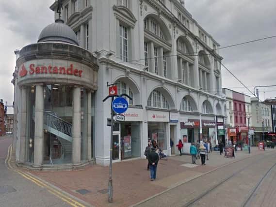 Santander's Telegraph House branch in Sheffield city centre. Picture: Google.