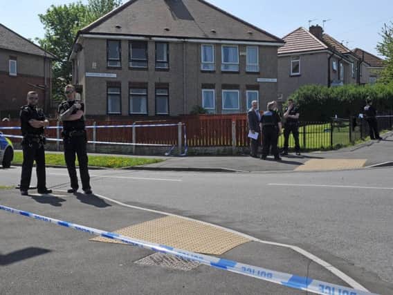 Police at the scene this morning. Picture: Andrew Roe.