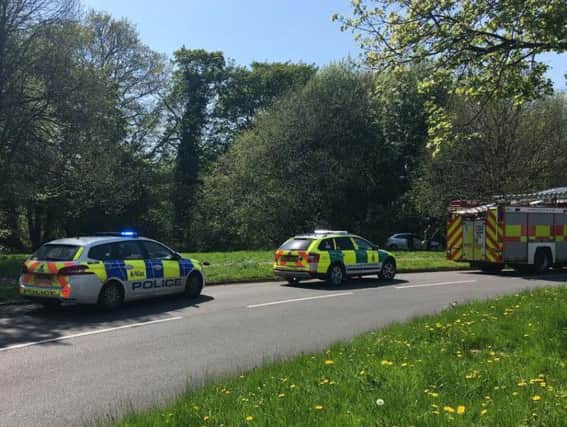 Emergency services dealt with a car crash in Totley yesterday