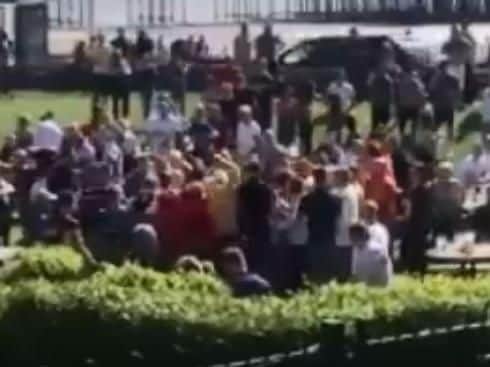 Sheffield United fans are reported to have been caught up in a beer garden brawl
