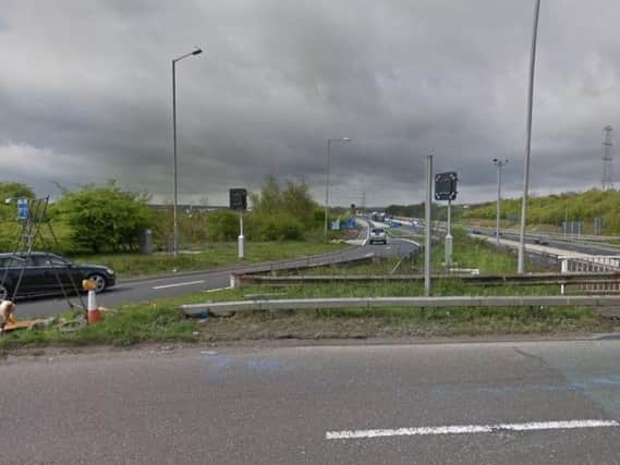 The northbound M1 slip road at junction 33 was closed earlier following a collision