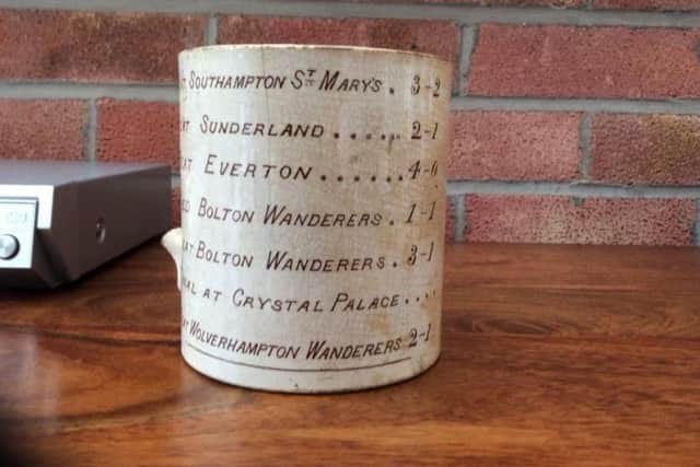 The mug has a list of Sheffield Wednesday's victories on the way to lifting the FA Cup