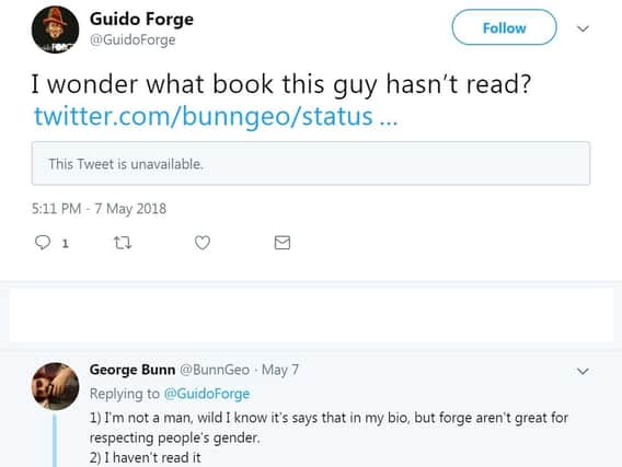 The @GuidoForge account responded to student George Bunn