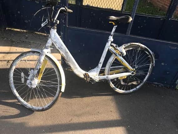 This Ofo bike was found painted white on West Street in Beighton (pic: Andrew Samson)