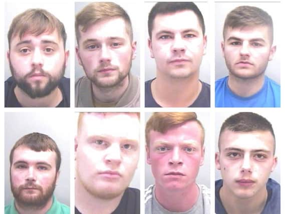 Some of the men sentenced for their part in the violence and disorder