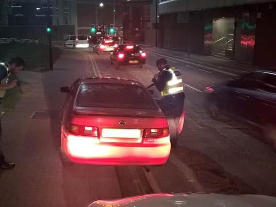 Officers carried out vehicle checks in Sheffield city centre.