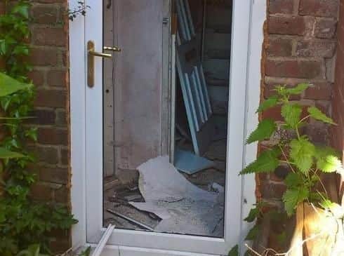 Police officers forced their way into a house in Mexborough to search for drugs