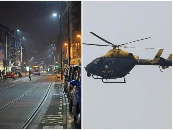 Police helicopter above Sheffield