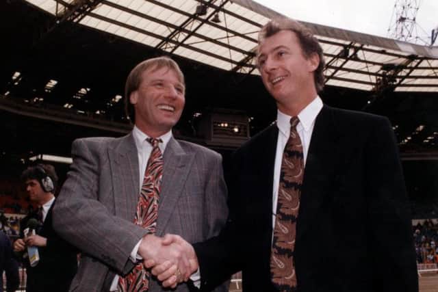 United manager Dave Bassett and Wednesday coach Trevor Francis at Wembley.