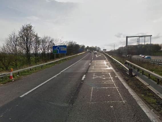 Three vehicles were involved in a crash on the northbound exit slip road from the M1 at Catcliffe