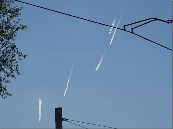 Some of the planes which were seen flying over Sheffield on Monday morning (pic: Vincent Malone)