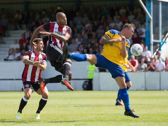 Leon Clarke in action against Stocksbridge in last summer's pre-season friendly