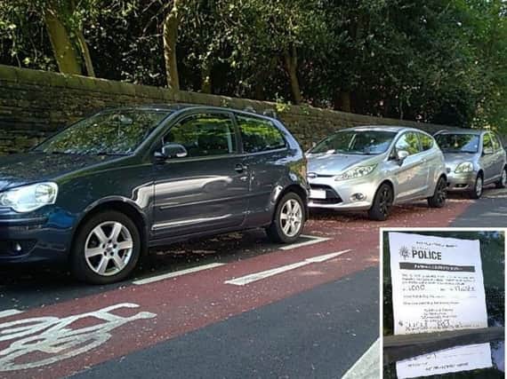 Warning notices have been issued to motorists parking in cycle lanes in Sheffield
