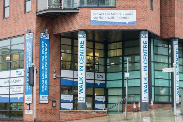 The NHS walk-in centre on Broad Lane in Sheffield.