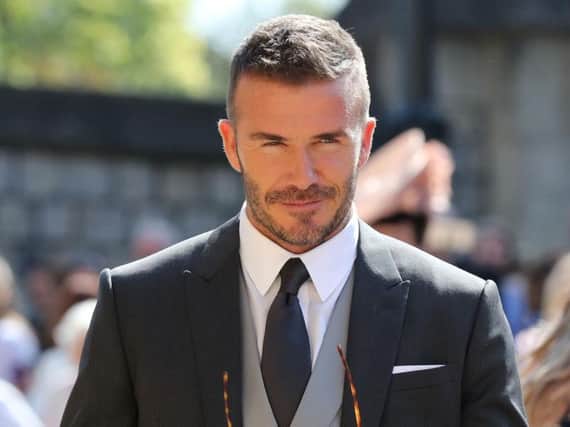 David Beckham arrives at St George's Chapel at Windsor Castle for the wedding of Meghan Markle and Prince Harry.Picture: Gareth Fuller/PA Wire