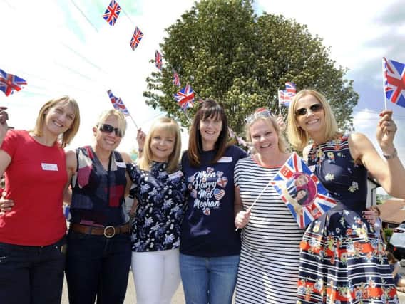 Royal Wedding Street Party at Den Bank Cres, Crosspool. Pictured LtoR. Ruth Oxley, Kate Noble, Anna Stockwell, Denise Perry, Jane Beagley, Tracy Fox-Bramall.