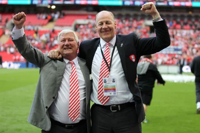 A winner at Wembley in 2014 with chief operating officer Paul Douglas
