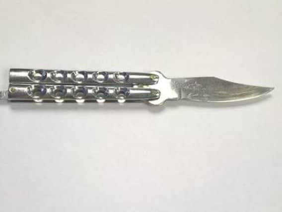 Police officers seized a knife from two males in a Sheffield park