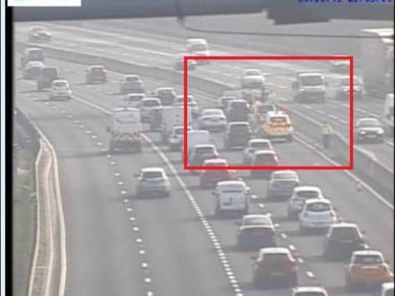 Police and traffic officers are dealing with a collision on the M1 in West Yorkshire