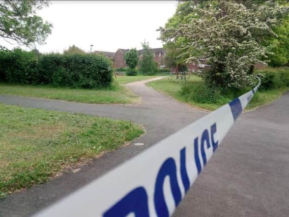 A police cordon is in place around Tannery Park