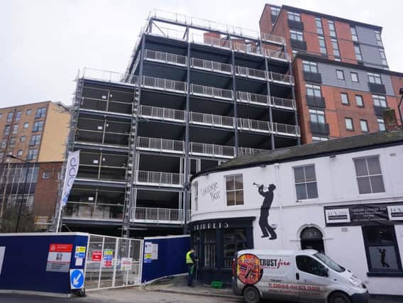 Student flats being built in Trippet Lane, Sheffield, last year.