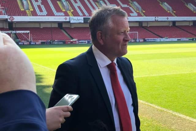 Chris Wilder speaks to the media after signing his new contract