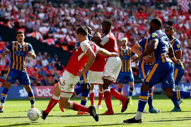 Rotherham United's Richard Wood scores his side's second goal