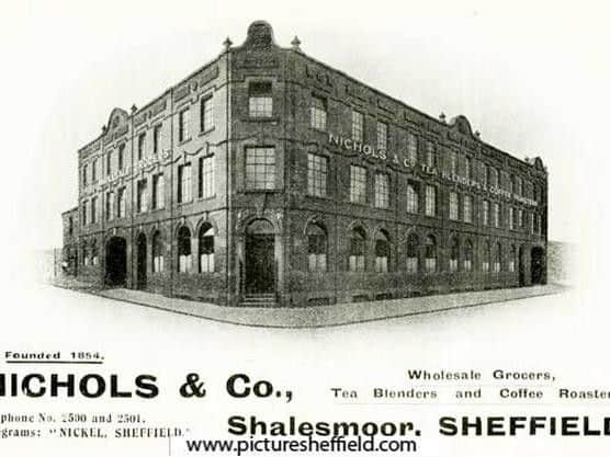An advertisement for Nichols and Co., Grocers, Tea Blenders and Coffee Roasters, Shalesmoor, from 1919