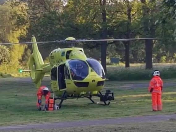 An air ambulance was scrambled when reports of a stabbing in Lowedges came in last night