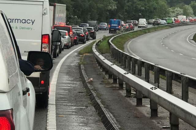 Standing traffic on the Dronfield bypass