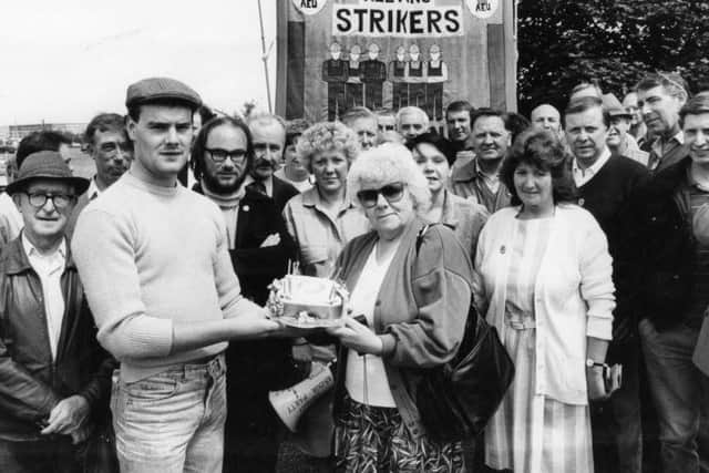 Keetons strikers and supporters on July 2, 1987