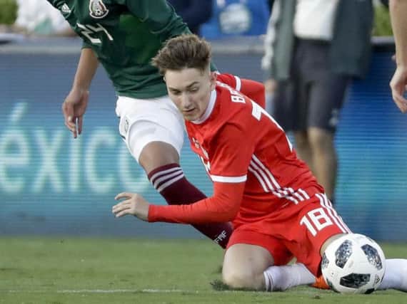 Wales' David Brooks in action against Mexico at the Pasedena Rose Bowl (AP Photo/Chris Carlson)