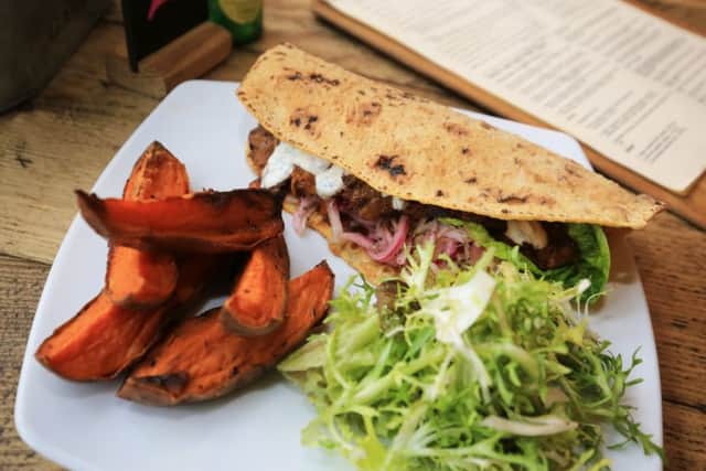 Tandoori spiced lamb, and lemon and thyme roast chicken chia seed flatbreads. Pictures Chris Etchells