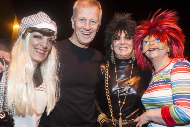 The Hubs, Hallam Union, Paternoster Row plays host to Sheffield's biggest Fancy Dress Ball. More than 900 people in fancy dress to raise money for Cancer Research on Saturday night 
Event Organisers Sharon Berisford Barbara France and Michele France with Professor Malcolm Reed
6 April  2013
Image Â© Paul David Drabble


6 April  2013
Image Â© Paul David Drabble