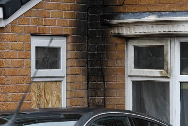 A house on Lytton Drive which was subject to an arson attack, which has left a man injured.