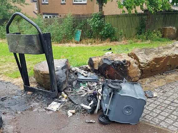 A wheelie bin was set on fire on the lower Manor estate in Sheffield.