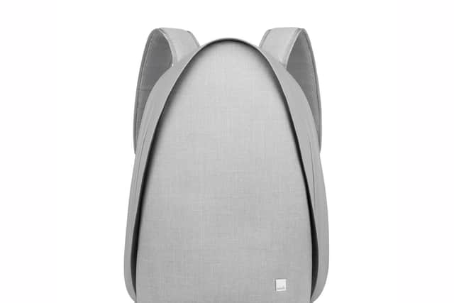 The Moshi Tego Backpack in grey.