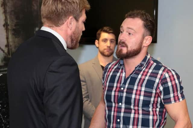 American Jake Hager squares up to English Lion Eddie Ryan